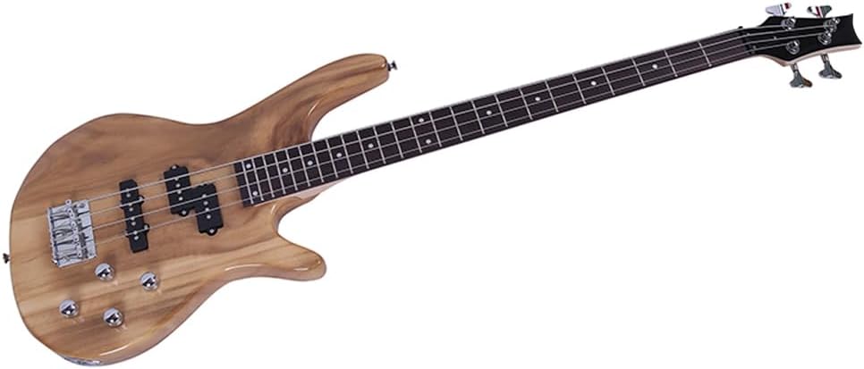 4-String Electric Bass Guitar Beginner Kit, Full-Size Electric Bass for Learners and Adults, Comes with Cable and Wrench, Maple Neck and Rosewood Fingerboard, Right-Handed (Burlywood)