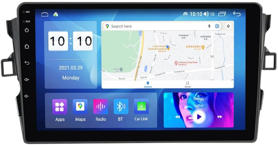 Android Car Stereo for Toyota Auris 2006-2011,9 inch IPS Touchscreen with Upgrade Wireless CarPlay & Android Auto,WiFi/GPS,Support SWC and Subwoofer,4-Core 1+32G