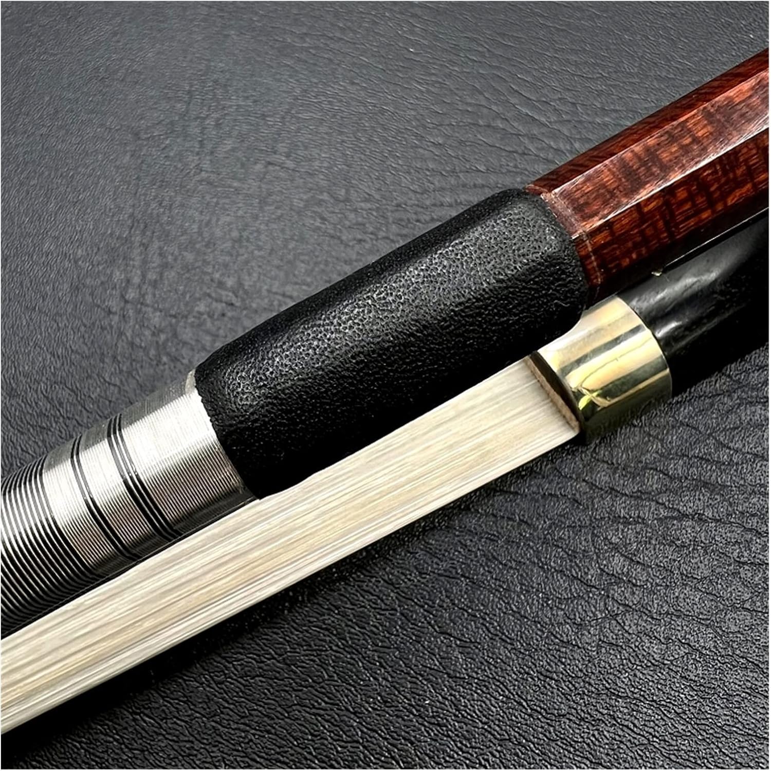 TSTS Germany Style Pernambuco Carbon Fiber 3/4 Upright Double Bass Bow Copper Mounted White Horsehair Horsetail Professional Violin Bow