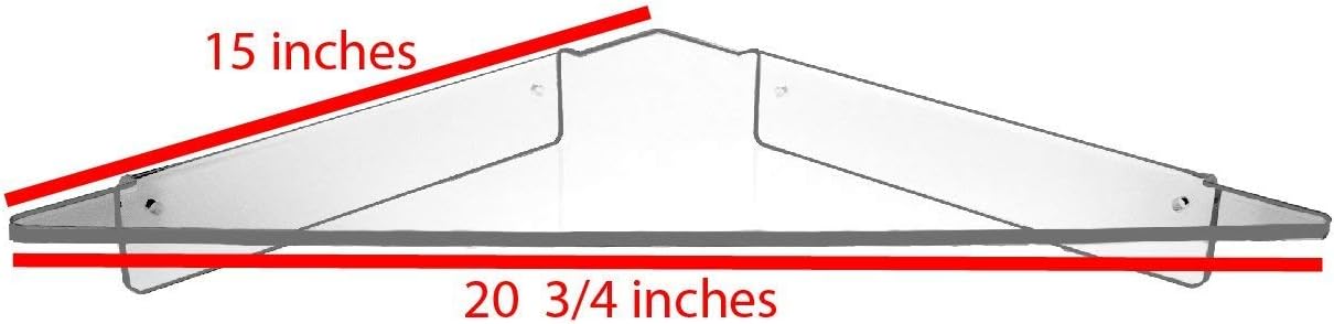 Source One Corner Shelf Clear Heavy Duty Acrylic Bathroom Bedroom Office Professional (Large)