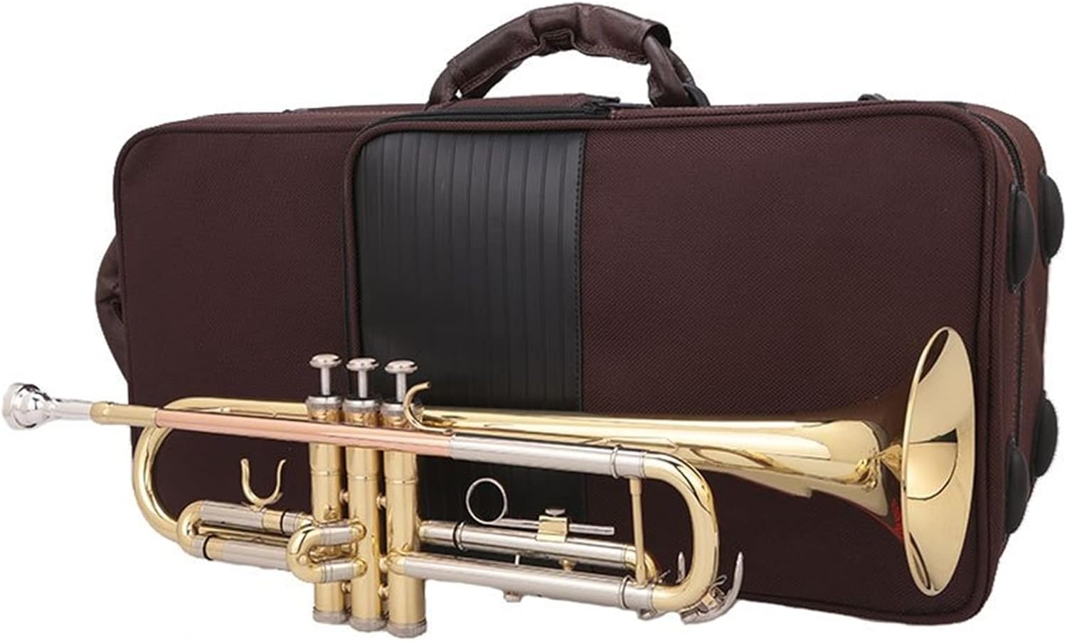 KESHUO Alto B Flat Trumpet Instrument Western Wind Instrument Three-Color Brass Beginner Introductory School Band Performance Trumpets