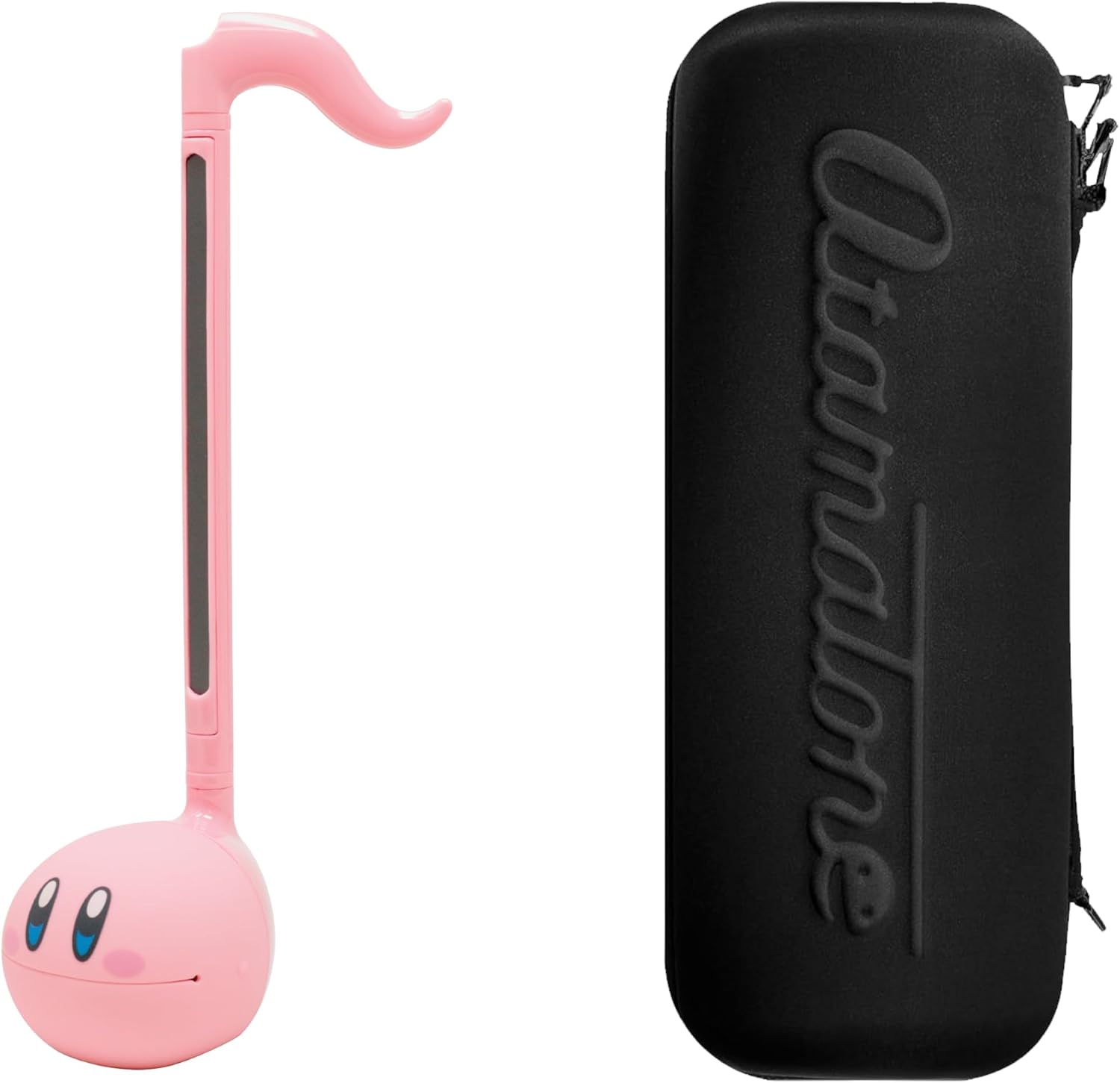 Otamatone Regular [Kirby] and Matte Case [Black] Bundle Japanese Electronic Musical Instrument Portable Music Synthesizer from Japan Maywa Denki Award Educational Fun Gift for Children Teen Adult