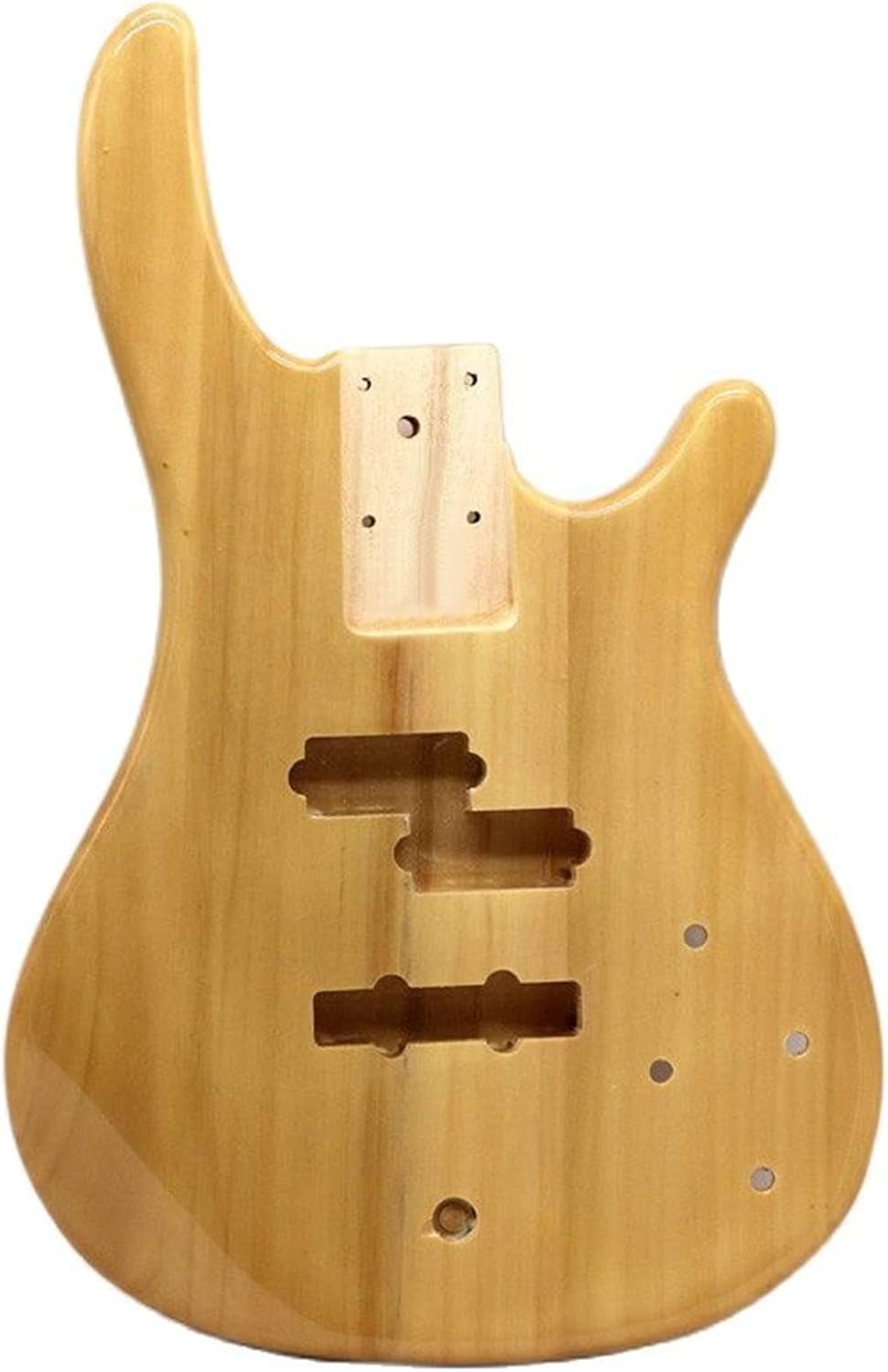 FLFL Poplar Wood Electric Bass Guitar Body Natural Color Guitar Barrel High Gloss Finish Wood Body Guitar Parts Unfinished Guitar Kit