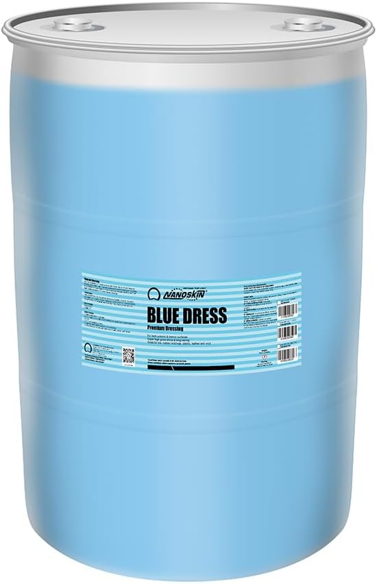 Nanoskin BLUE DRESS Premium Dressing 55 Gallons- Sprayable Interior & Exterior Dressing for Car Detailing | Works on Tire, Vinyl, Rubber, Plastic & Trim| Safe for Cars, Trucks, Motorcycles, RVs & More