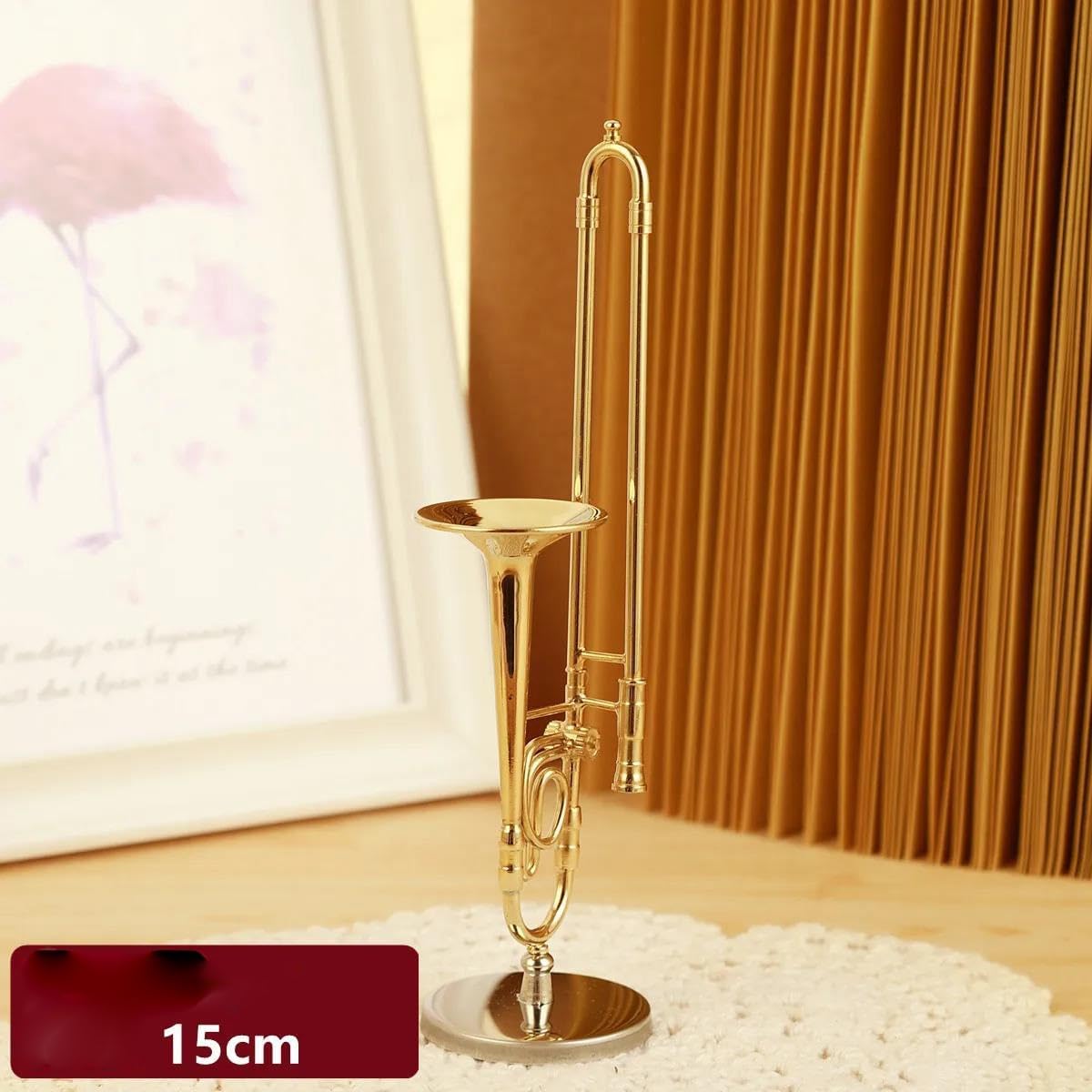 Decorative Musical Instrument Models Miniature Cornet Trumpet Trombone Model Ornaments Musical Instrument Display Decoration Ornaments(B)