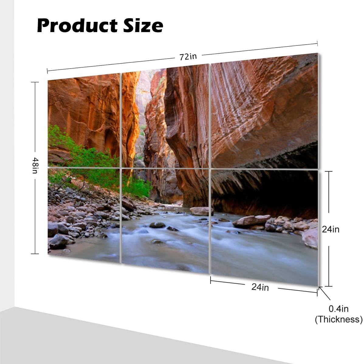 6 Pack Art Acoustic Panels Canyoneering Zions National Park Soundproof Wall Panels Padding Decorative Sound Absorbing Panels 72