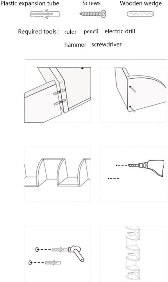 Wall Shelf Five-Tier Fan-Shaped Shelf Corner Storage Rack Wooden Sofa Kitchen Bedroom Background Wall Corner Shelf 88 * 20CM (Color : A)