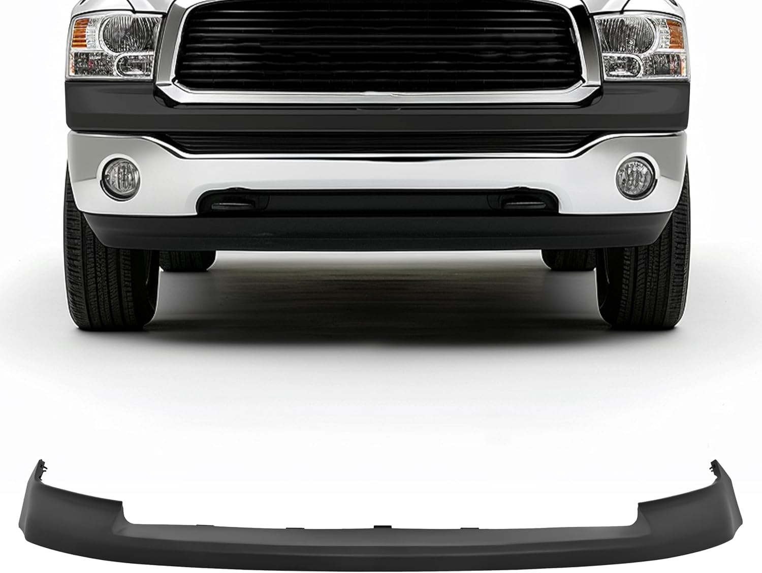 KUAFU Front Upper Bumper Cover Compatible with 2009-2012 Dodge Ram 1500 68034055AA CH1014102 Black