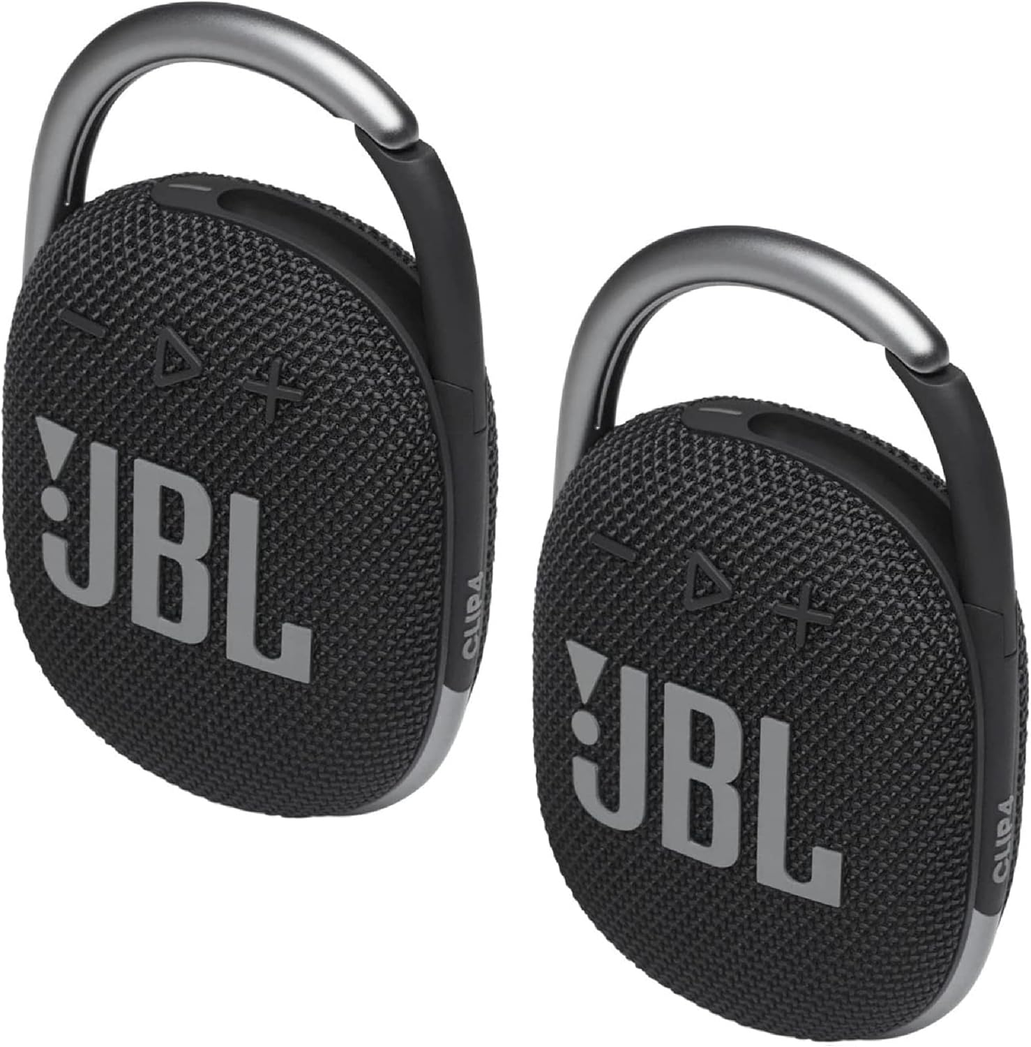 JBL 2 Pack Clip 4 Waterproof Wireless Audio Bluetooth Speaker Bundle (Black) (Renewed)