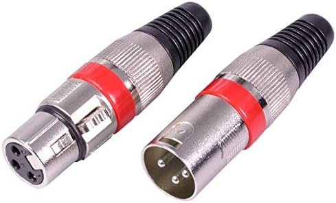 Davitu Electrical Equipments Supplies - 50sets/lot 3 Pin XLR Connectors Male+ Female 3 Pole XLR Plug Jack Socket Microphone MIC Cable Terminal Wire Connector - (Color: Orange)