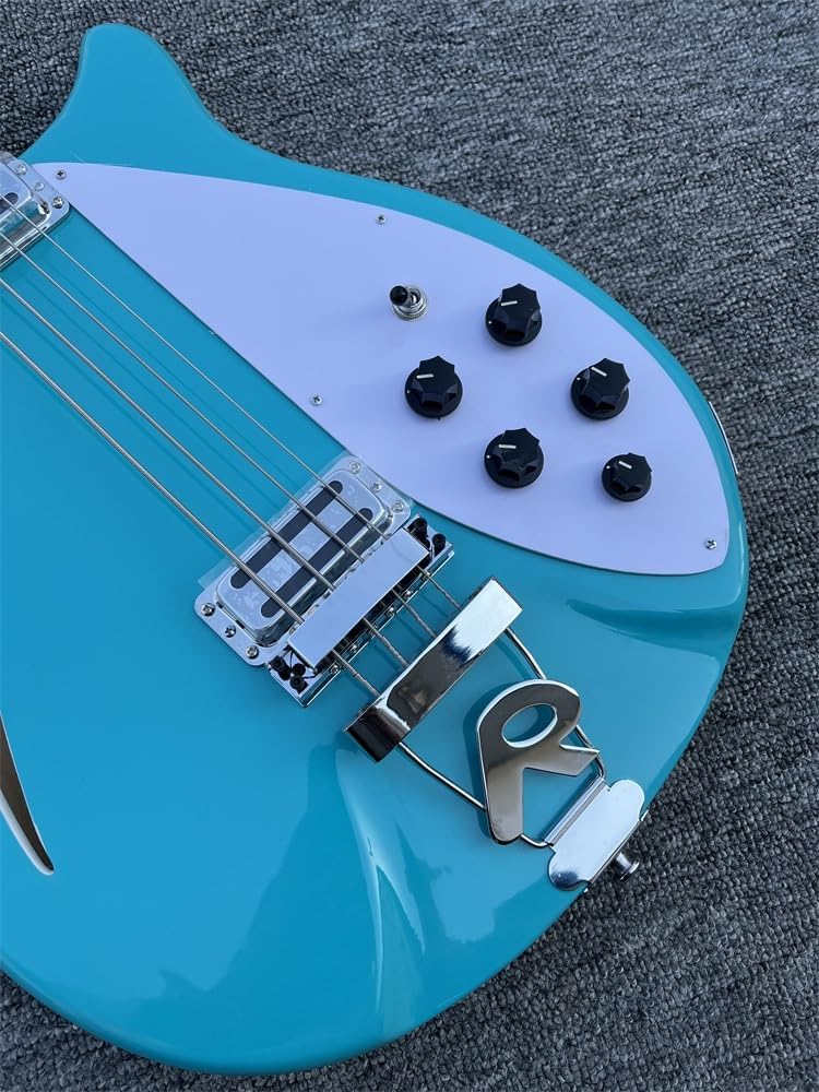 Electric Bass Guitar with 4 Strings, Rosewood Fingerboard, White Pickguard, and Striking Blue Color - Perfect for Bassists and Musicians Seeking High- Sound and Eye-Catching
