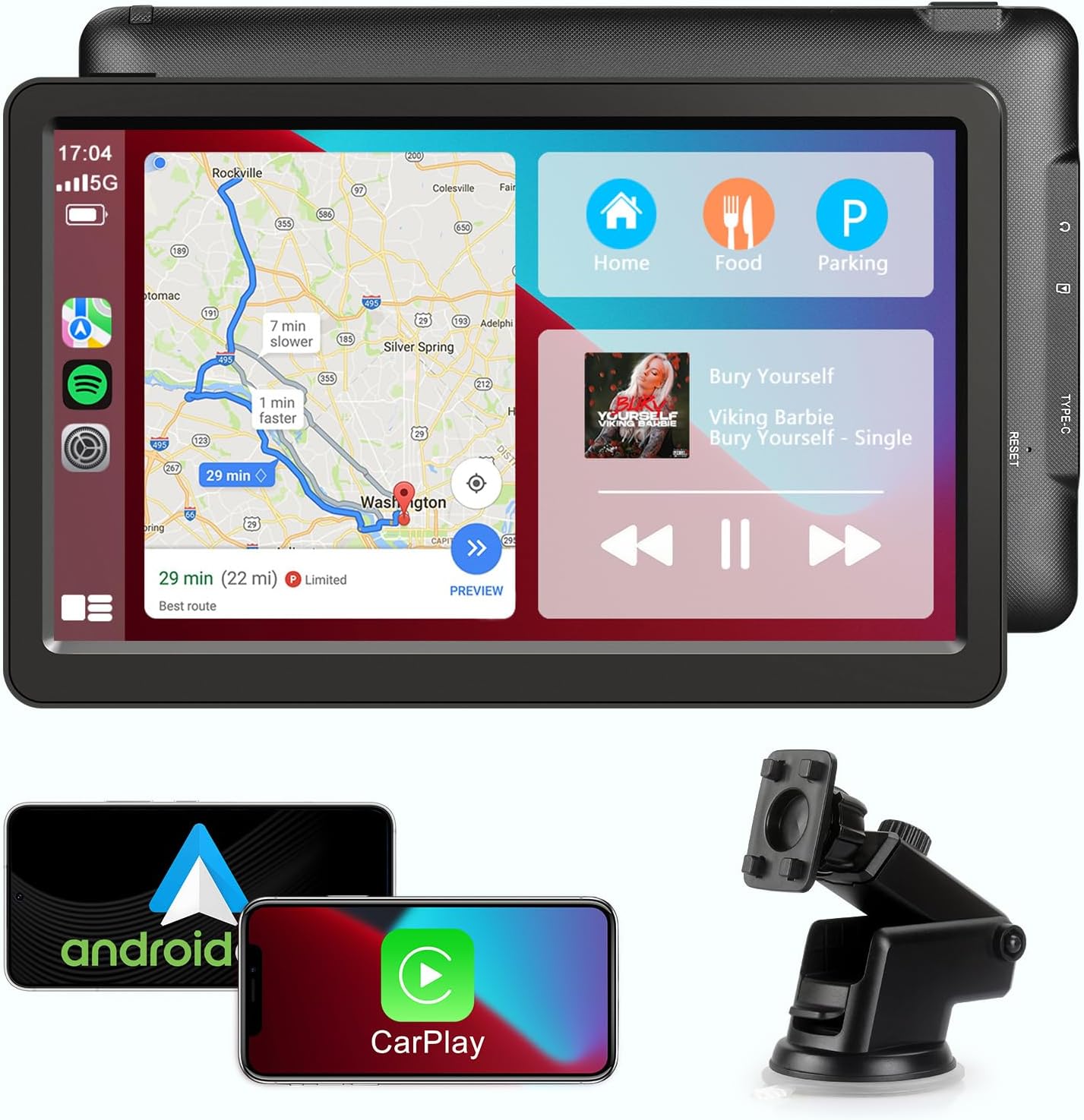 Wireless CarPlay Screen for Car Android Auto 9