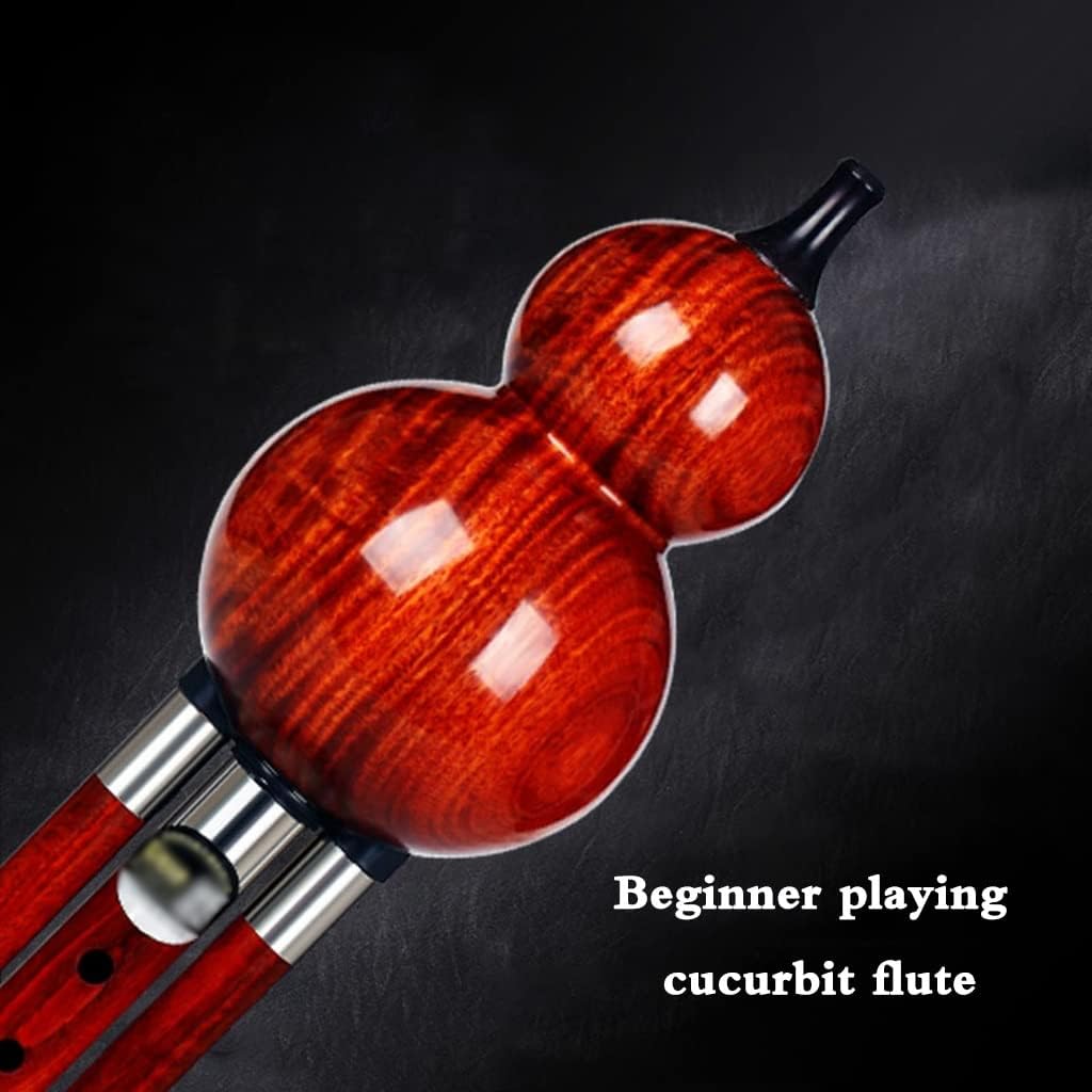 Flutes Musical Instruments Gourd Musical Instrument Beginner Professional Playing The Gourd Mahogany Sound Tube Soft Tone Send Lanyard and Box (Color : Red, Size : G-Key)