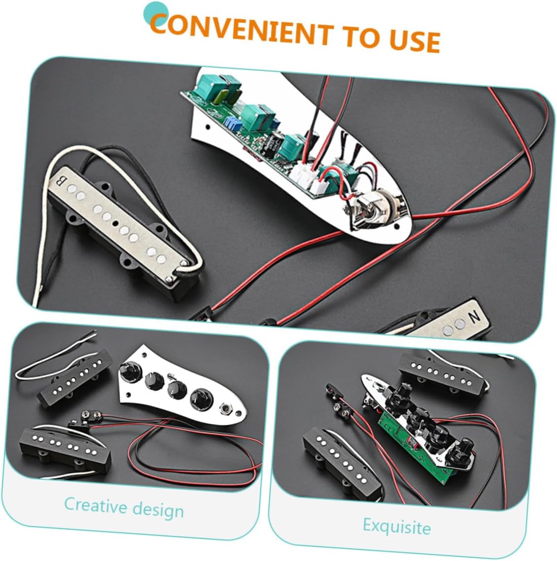 Milisten 1set String Bass Pickups Easy Installation Musical Instrument Pickup Set Bass Guitar Accessories