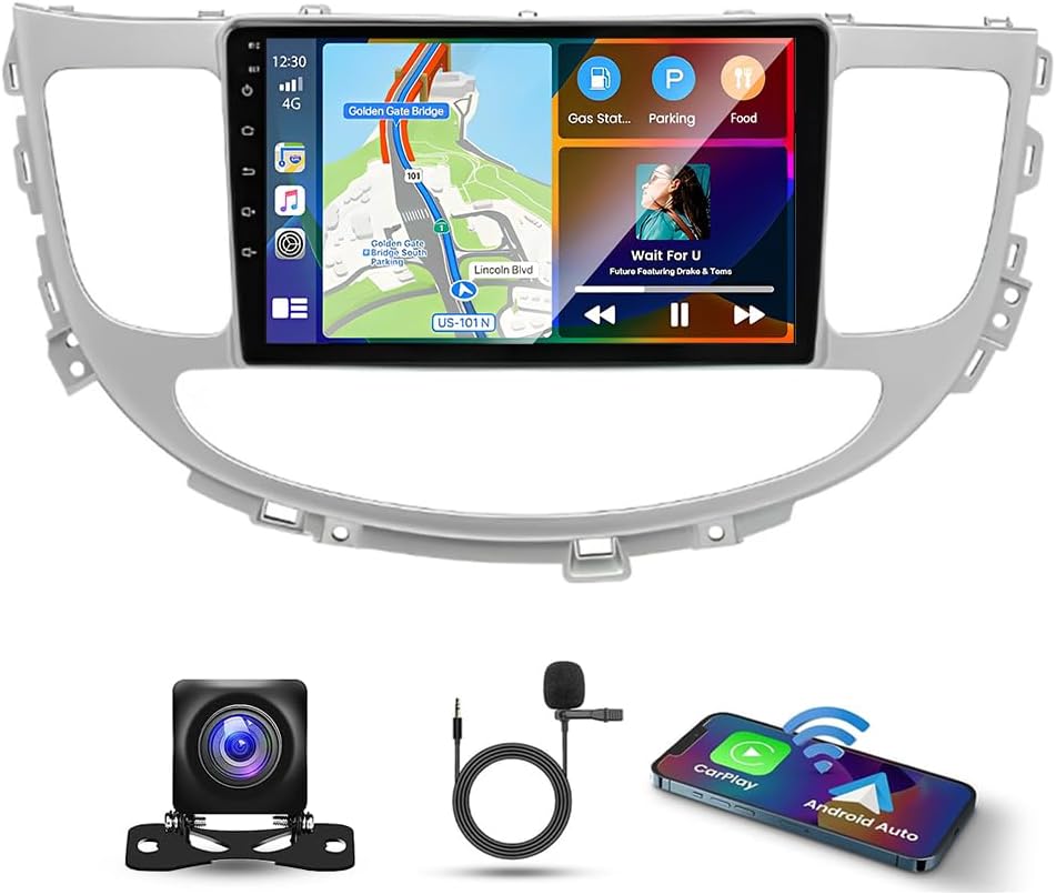 Android 13 Double Din Car Stereo for Hyundai Genesis Sedan 2009-2014, 9