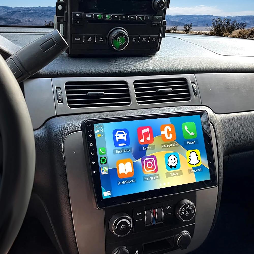 Android 14 Double Din Car Stereo Upgrade Radio for GMC Yukon 2007-2013,10in Touchscreen Support Carplay Android Auto RDS DSP SWC GPS WiFi BT Mirrorlink Mic Backup Camera-2+64G