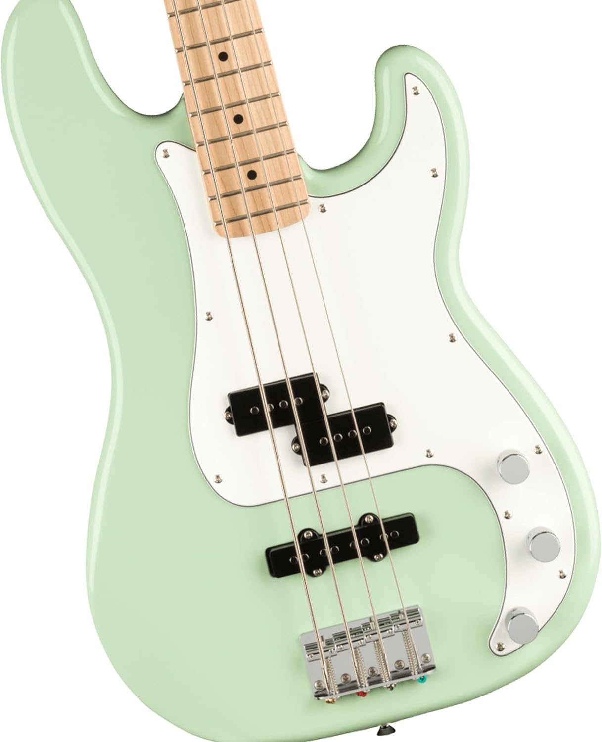 Fender Squier Affinity Precision Bass PJ - Surf Green Bundle with Rumble 15 Amplifier, Instrument Cable, Gig Bag, Tuner, Strap, and Austin Bazaar Instructional DVD