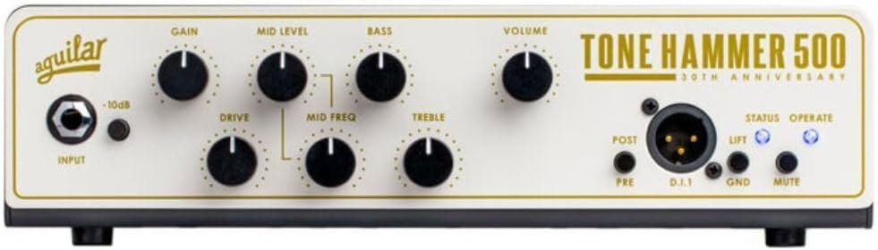 Aguilar Tone Hammer 500 Bass Amplifier 30th Anniversary Edition with Aguilar Cabinet Suite, Solid State Preamp, and Class D Power (Pearl)