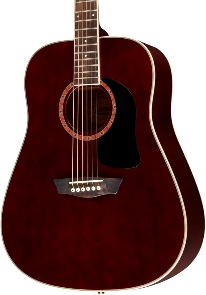 Washburn WD100DLTWRK Apprentice Dreadnought Acoustic Guitar, Transparent Wine Red