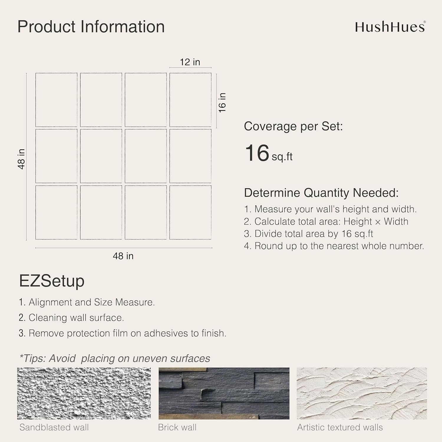 12-Pack Acoustic Panels, 16