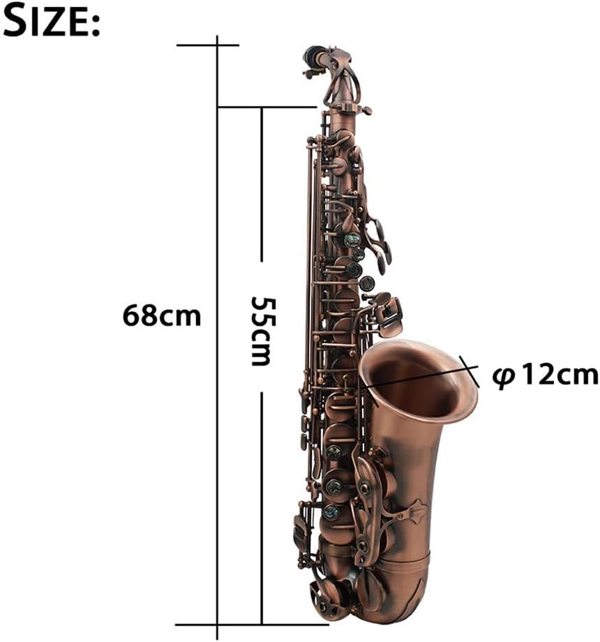 EB Alto Saxophone Woodwind Instrument Black Nickel with Case Beginner Saxophone (Color : 2)