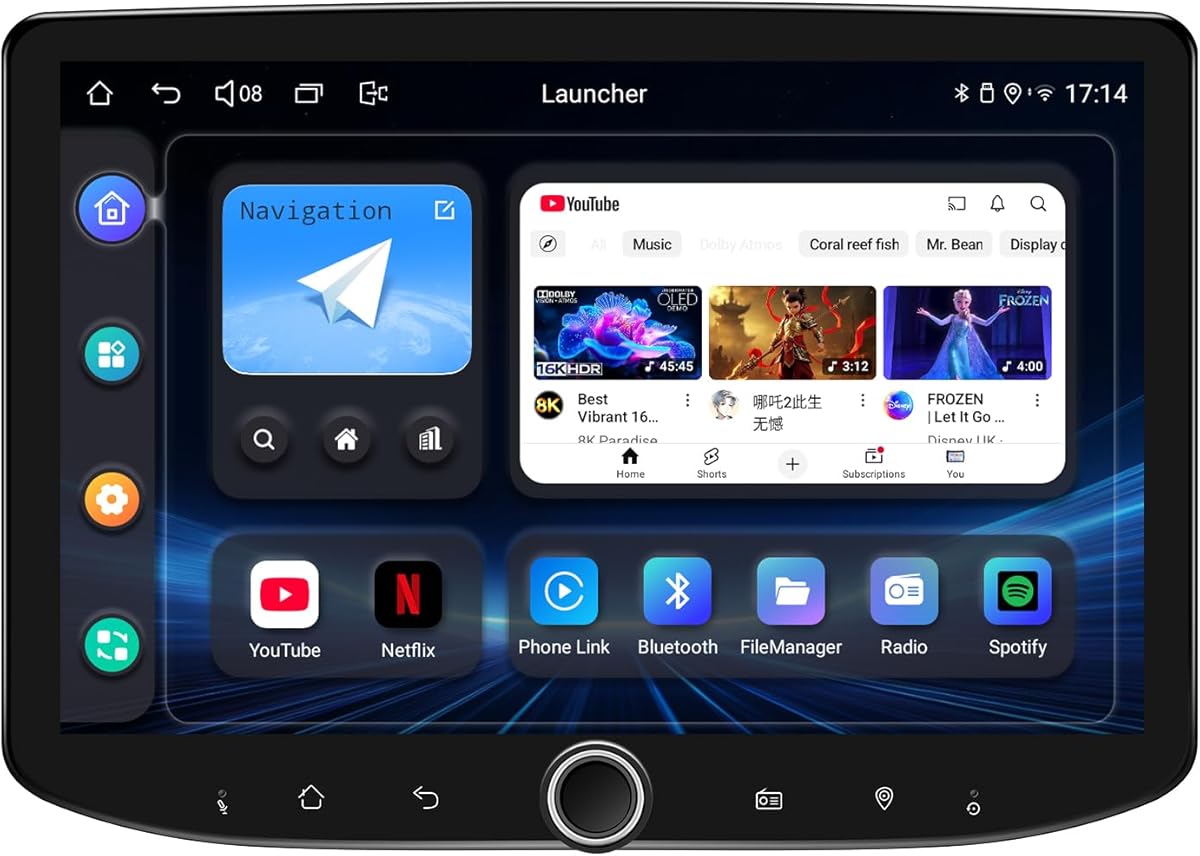 Joying Single Din Touchscreen Radio 10.1 Inch Car Stereo Android 13 Head Unit 4GB+64GB with Carplay, Android Auto, Volume Knob, Mirror-Link, AM/FM Radio, 1280x800P(JY-UTS10N4-B)