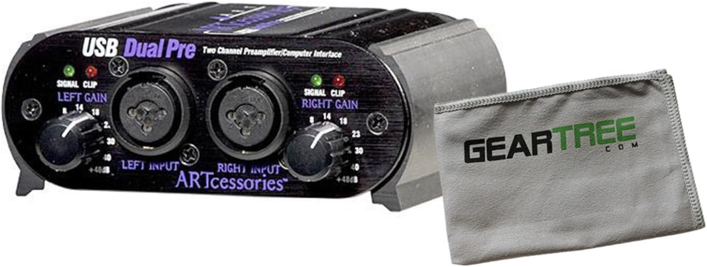 ART Dual Pre PS 2 Channel USB Preamp DualPre Project Series w/Microfiber Geartr