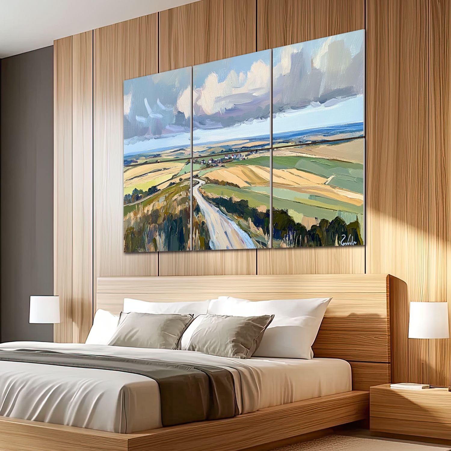 6 Pack Art Acoustic Panels Sound Absorbing Vintage Rural Landscape Nature Scenery Abstract Wilderness Rustic Home Decorative Soundproof Wall Panels Self Adhesive for Recording Studios Office 72