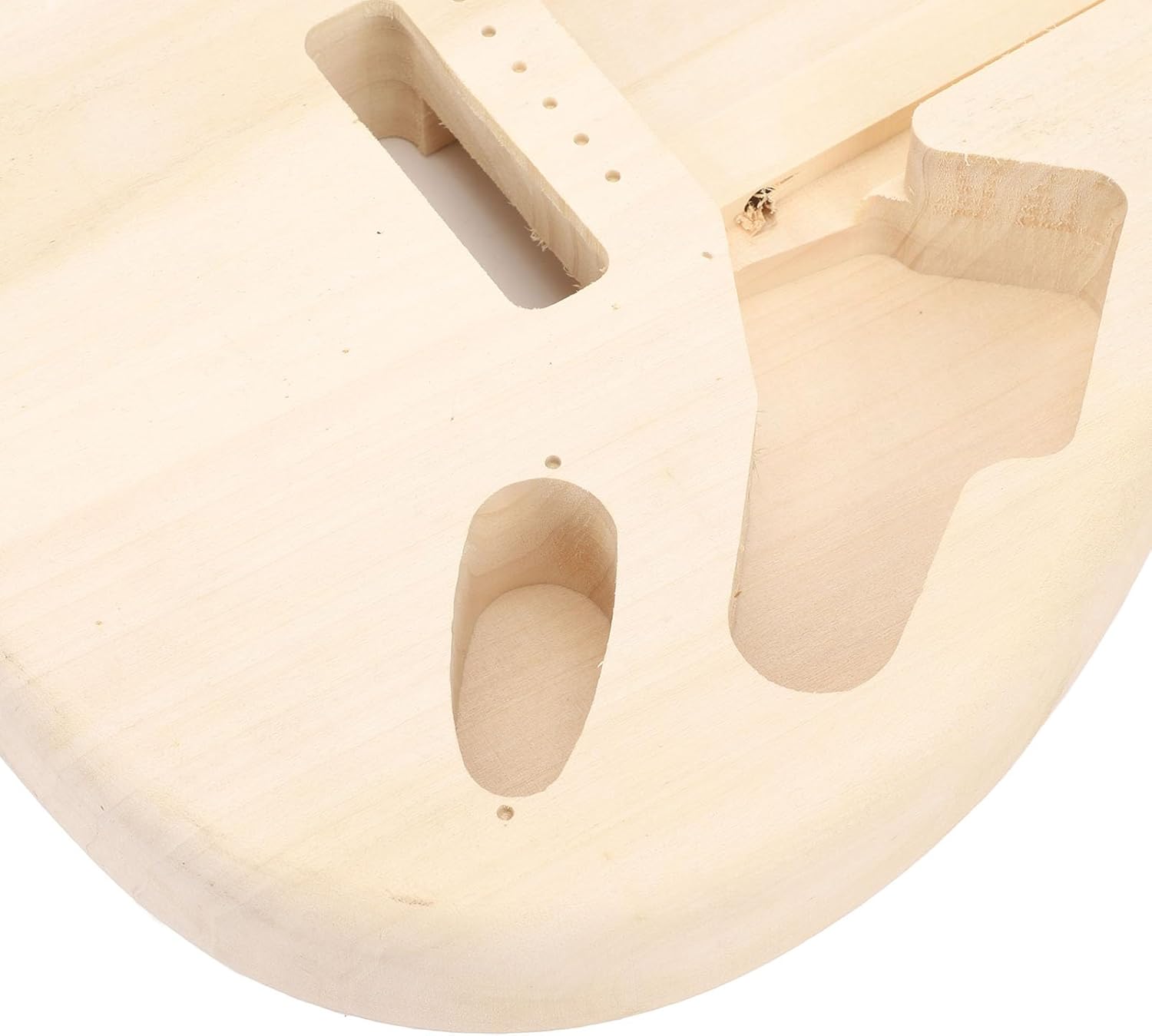 LiebeWH Electric Guitar Body Maple Wood Bass Guitar Body Unfinished Replacement DIY Accessory for Maker