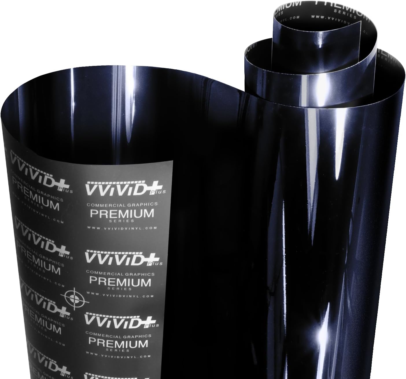 VViViD+ Ultra Gloss Midnight Metallic Blue Vinyl Car Wrap (10ft x 59
