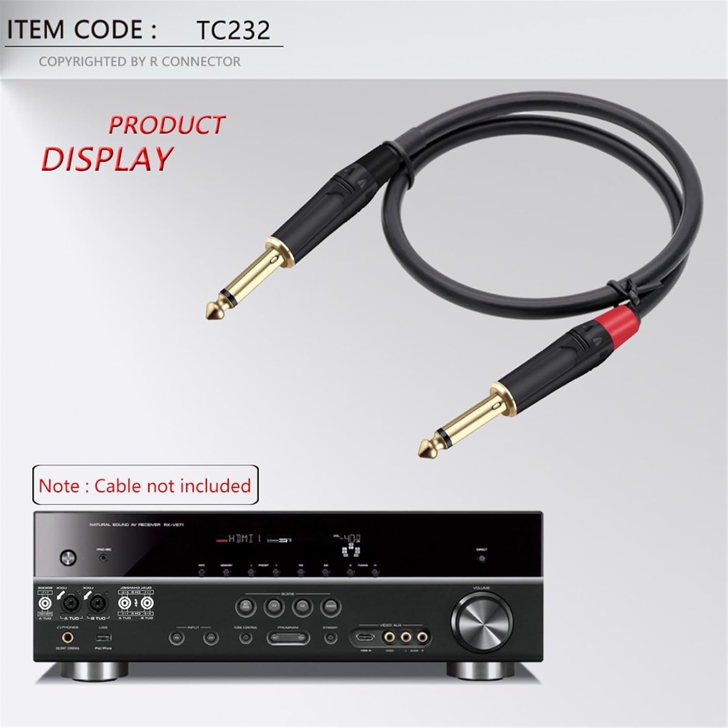 10PCS 6.35MM Mute Plug 2 Poles Mono 6.35MM Wire Connector 1/4 Inch Male Plug Microphone Connector (Color : Black)