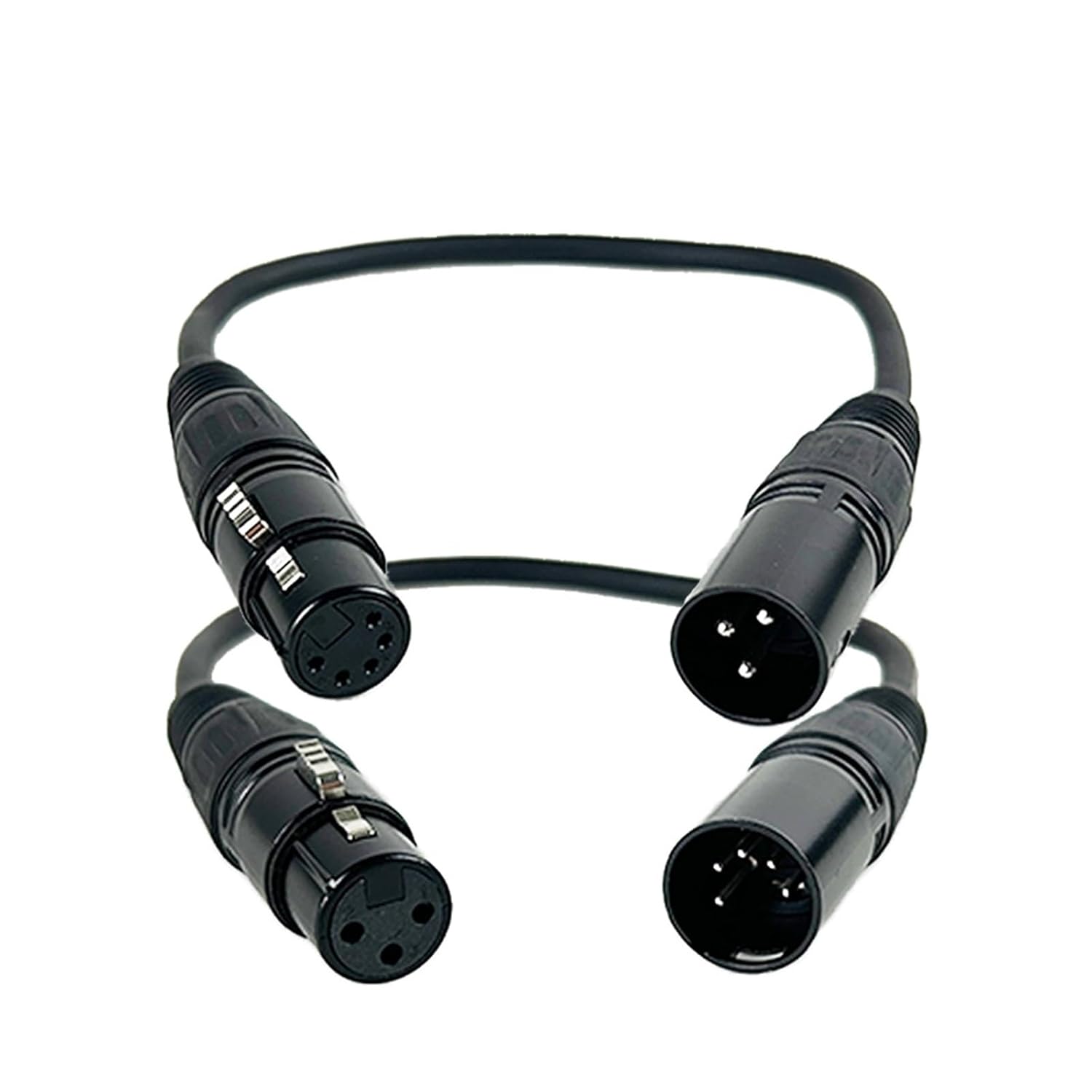 5Pin XLR Female/Male to 3Pin XLR Male/Female Audio Cable for Microphone Stage Light Turnaround,XLR3 to XLR5 Adapter Cable(5Pin M-3Pin F-Black,15m)