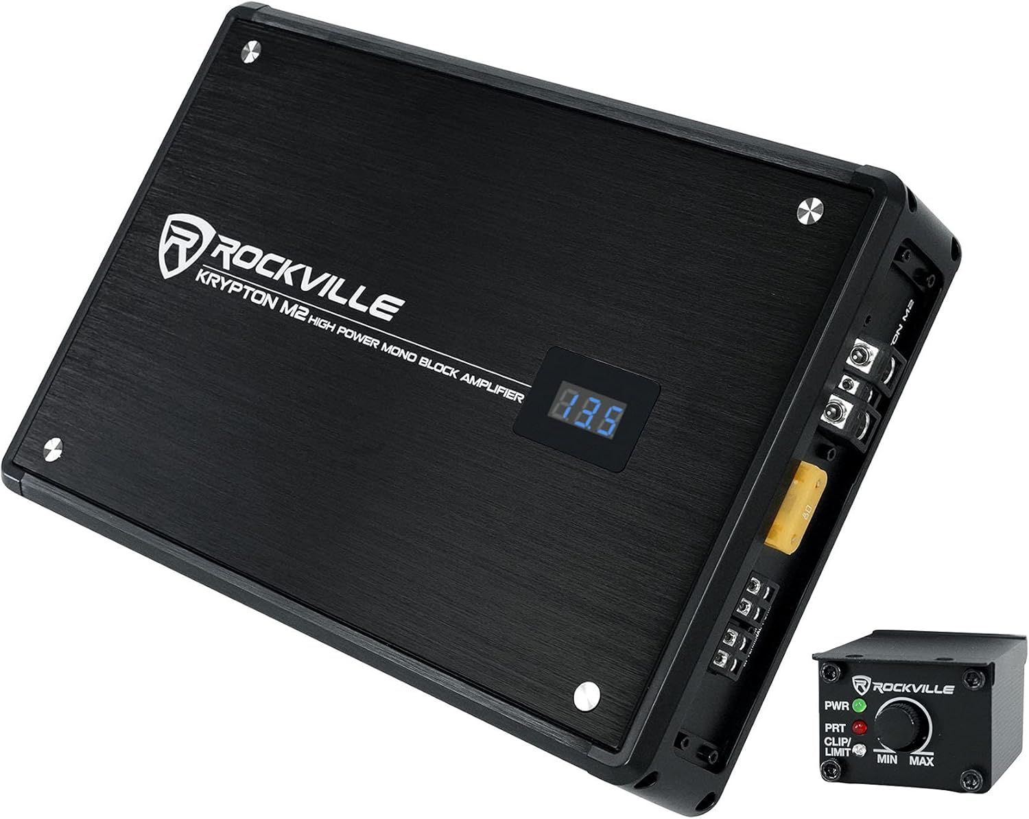 Rockville KRYPTON-M2 Mono Car Amplifier, 1 Ohm, 3000W, Class-D, EQ, Low Pass Filter, Dyno-Certified, Bass Remote, Perfect for Subwoofers and Car Audio