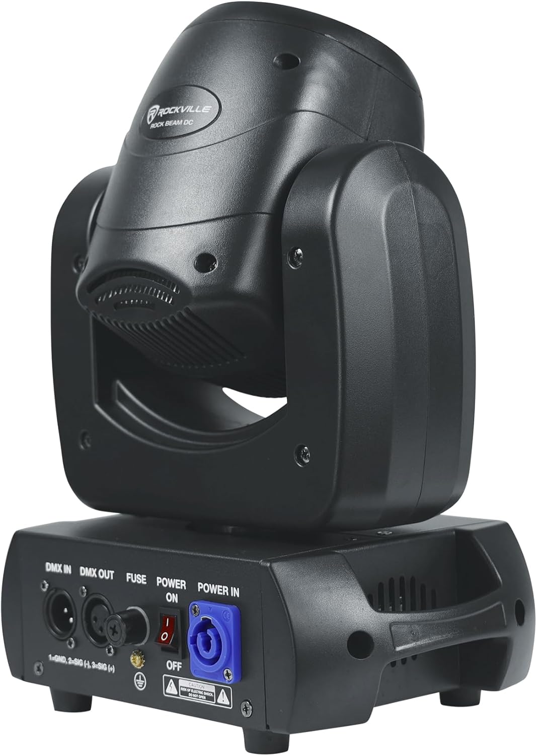 Rockville Rock Beam DC 120W Moving Head Light, 7+1 Gobos, 18-Facet Prism, DMX Control, for DJs and Club Stages