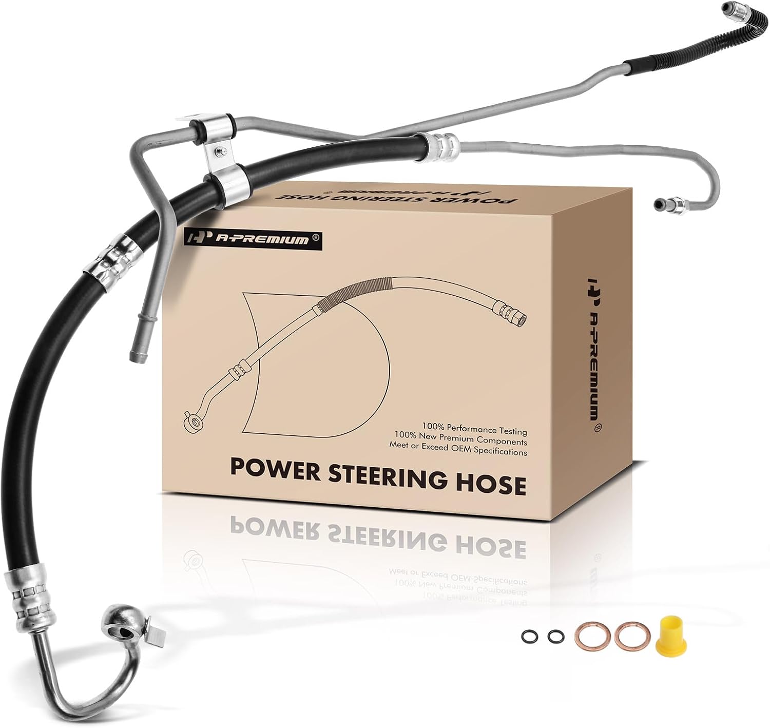 A-Premium Power Steering Pressure & Return Line Hose Assembly Compatible with Toyota Camry 1997-2001, Solara 1999-2001, 2.2L, FWD, with Washer & O-ring, Pump to Rack/Gear to Reservoir/Cooler