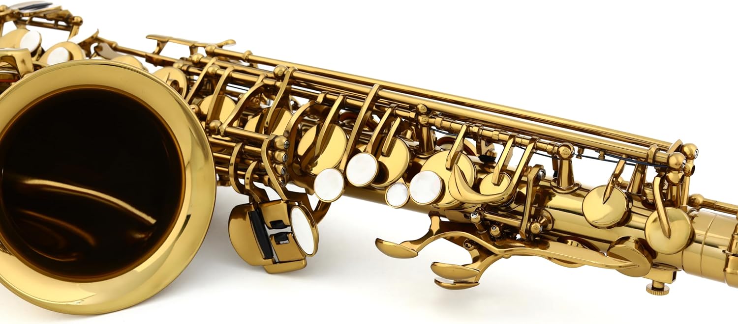 BetterSax Classic Alto Saxophone - Professional-Grade Instrument with Dark Gold Lacquer Finish - Complete Kit for Beginners and Pros - Includes Mouthpiece, Neckstrap, and Durable Case
