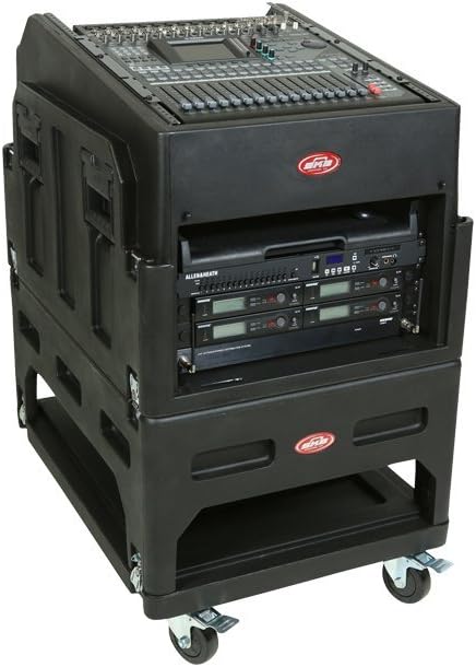 SKB Mighty Gig Rig with 14U top 6U Front Rack, Built-in Pedestal, Optional Rear Rack Rails