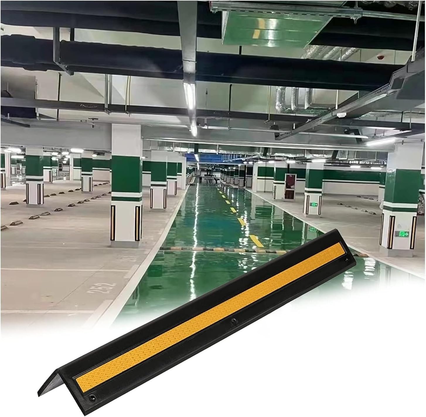 Car Parking Protector Car Parking Protector Wall Corner Guard For Parking Garages, 1cm Thick L-Shape Rubber Column, Anti-impact Corner Guard Reflective Yellow Strip for garages and warehouses(15pcs-12