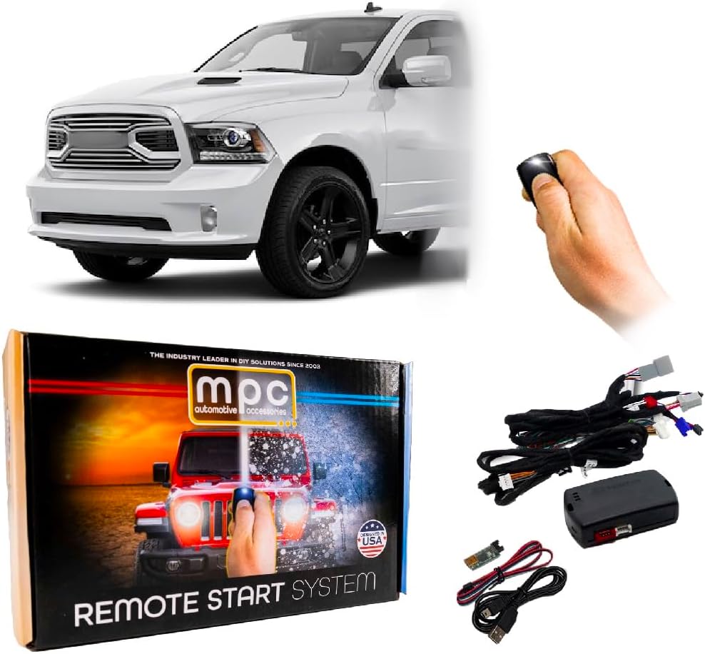MPC Remote Start Compatible with RAM 1500, 2500, 3500, 4500 2018 & RAM Classic 19-20 | Gas/Diesel | TIP Key/Push to Start | Semi Plug-n-Play | Uses Factory Key