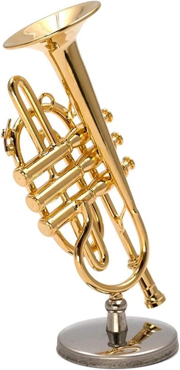 Home Musical Instruments Decorations Miniature Copper Cornet Model Mini Musical Instrument 8.5cm Decoration