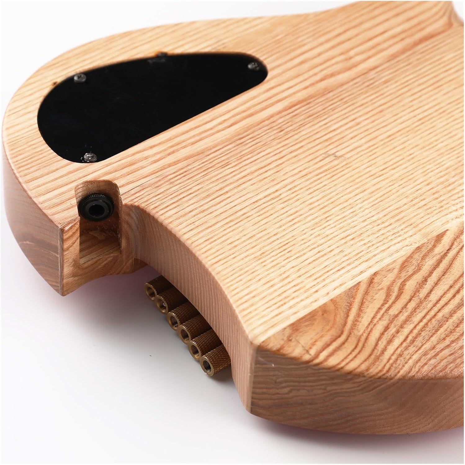 Headless Electric Guitar 6 String Fanned Fret Headless Electric Travel Guitar Ash Wood with Flame Maple Veneer