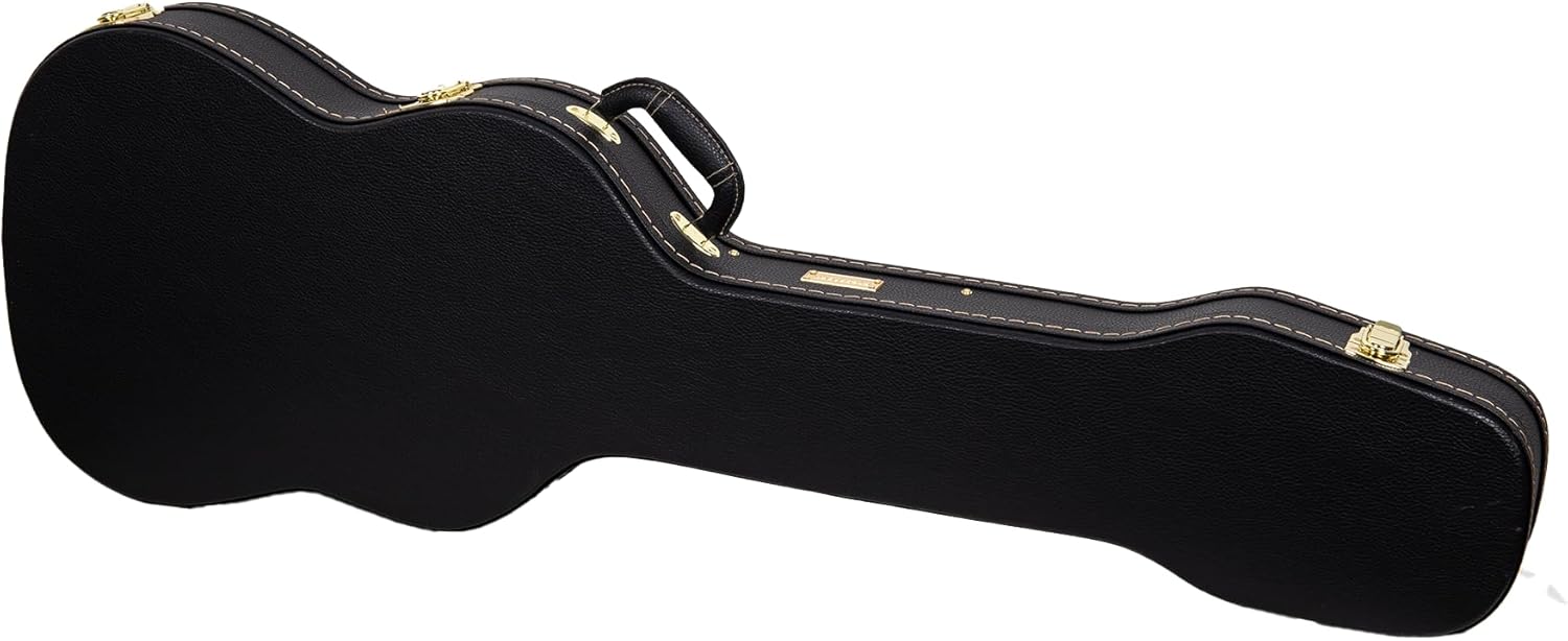 Crossrock Wood Case fits right-hand Precision Bass Style Guitars-Black(CRW620PBBK)