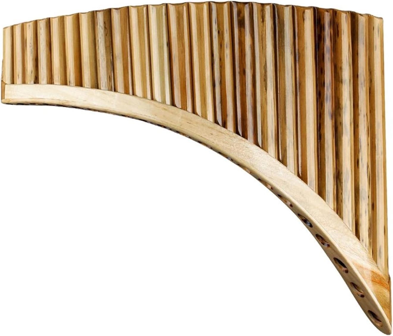 22 Pipes G Key Pan Flute Pan Pipes Woodwind Instrument Traditional Musical Instrument Water-Bamboo Spots Pan Flute (Color : Left-Hand)