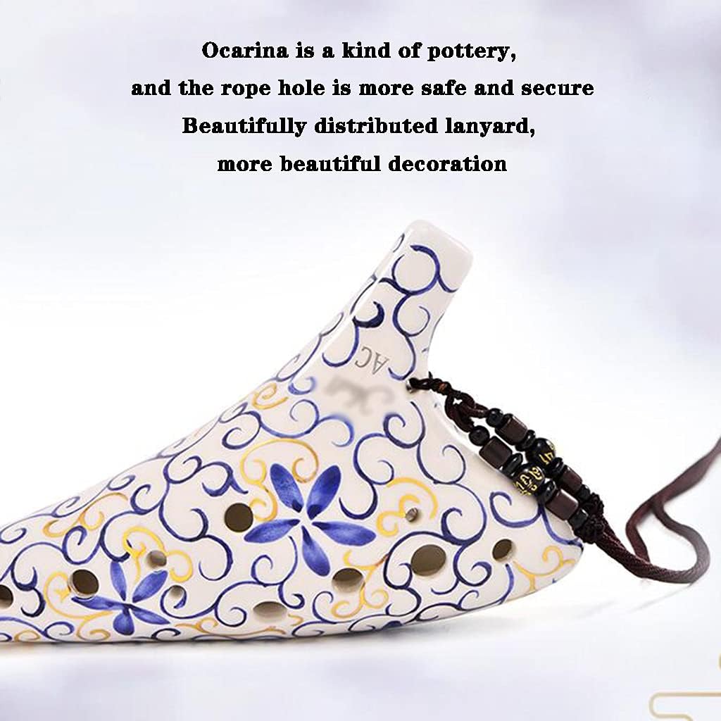 Ocarinas 12-Hole Alto AG Tone Music Professional Playing Flute Instrument 12 Hole Whistle Flute Instrument with Lanyard (Color : Blue, Size : 19 * 10 * 5.5cm)