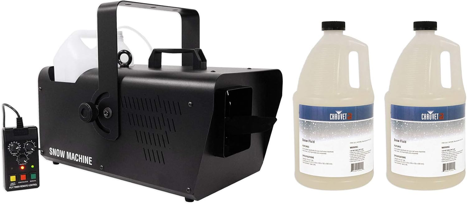 Chauvet DJ SM 250 DMX Snow Machine w/Wired Timer Remote SM250+(2) Gallons Fluid