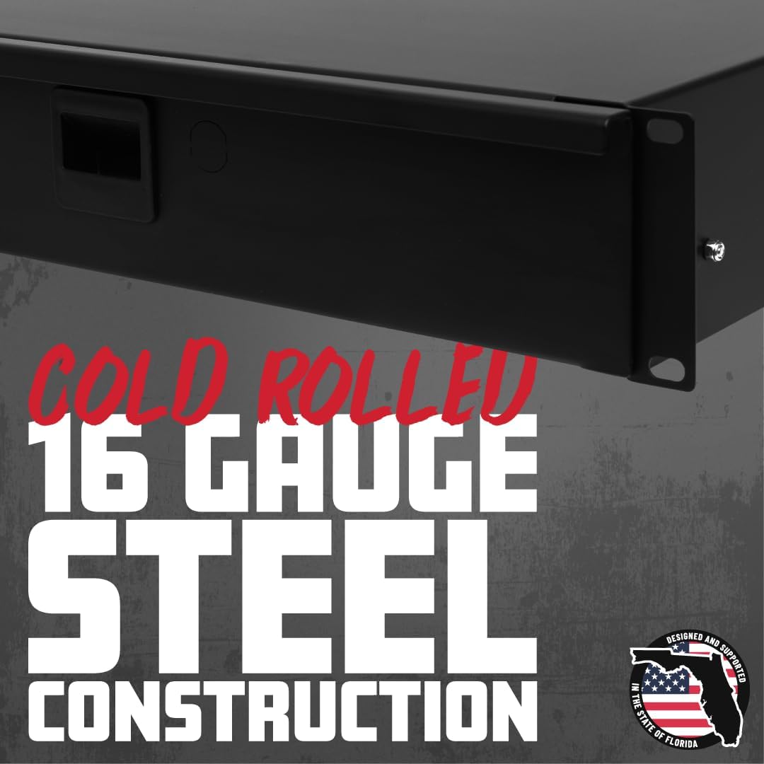 Gator Rackworks Standard 3U Rack Mount Drawer with Foam Interior and Lock, 14.2