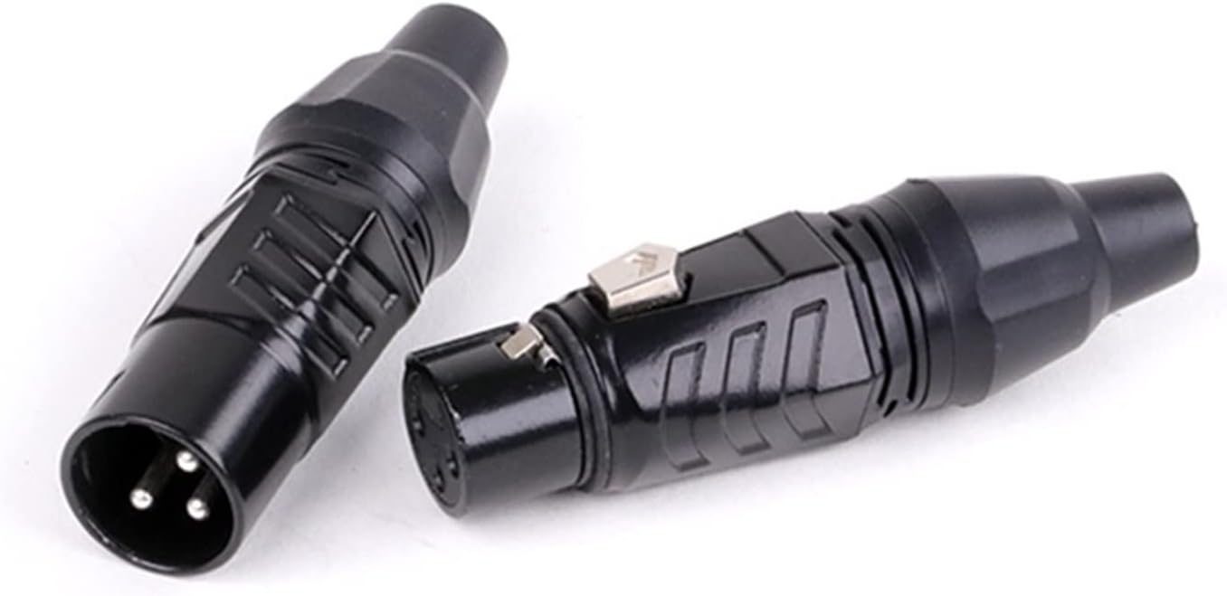 X L R 3 Pin Male Female Snake Plug Audio Microphone Cable Connector Adapters Black 10Pcs (Color : 10xD1034F)