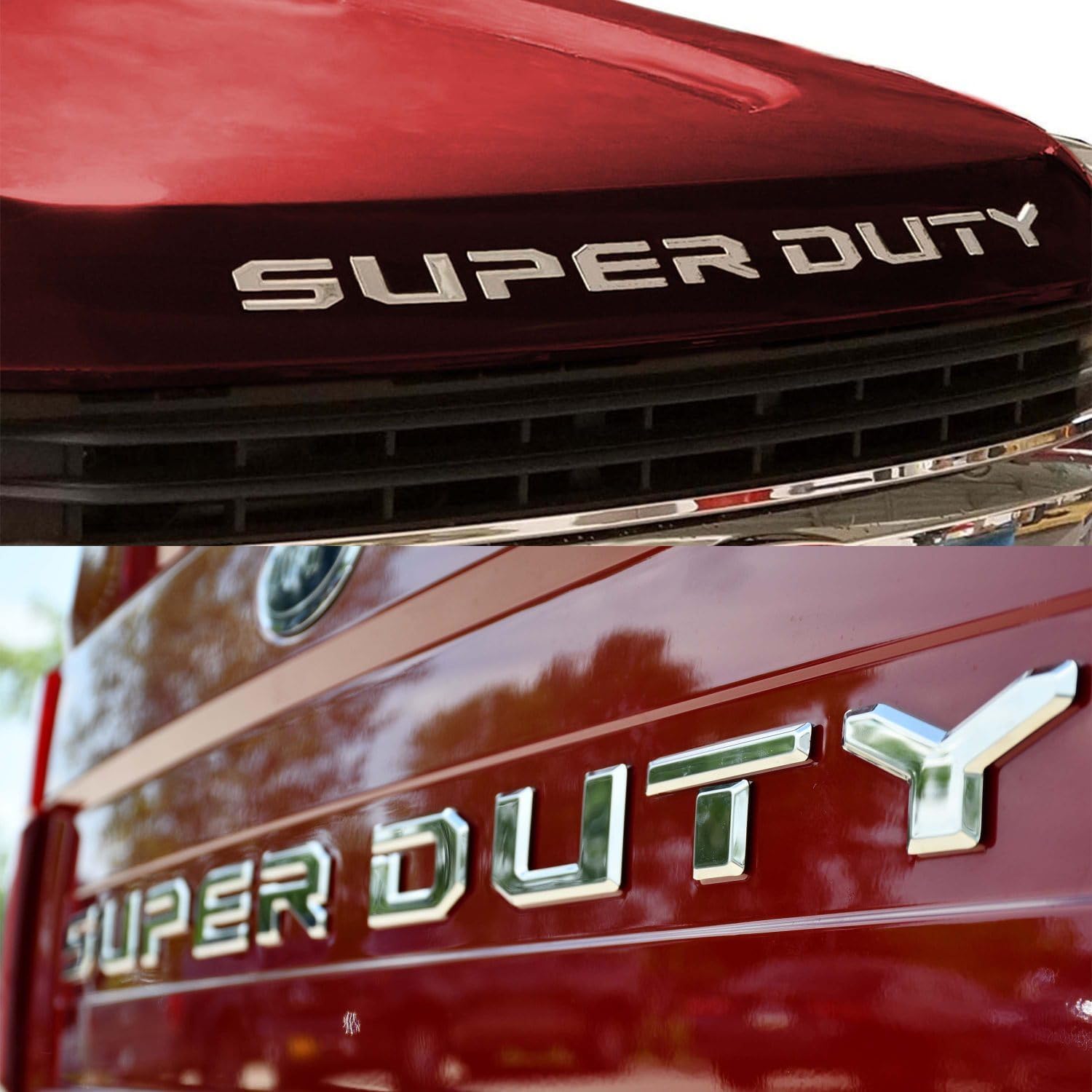 Putco Ford Super Duty Hood & Tailgate Lettering Kit - Stainless Steel - Fits Ford F250,F350,F450 2023-2025