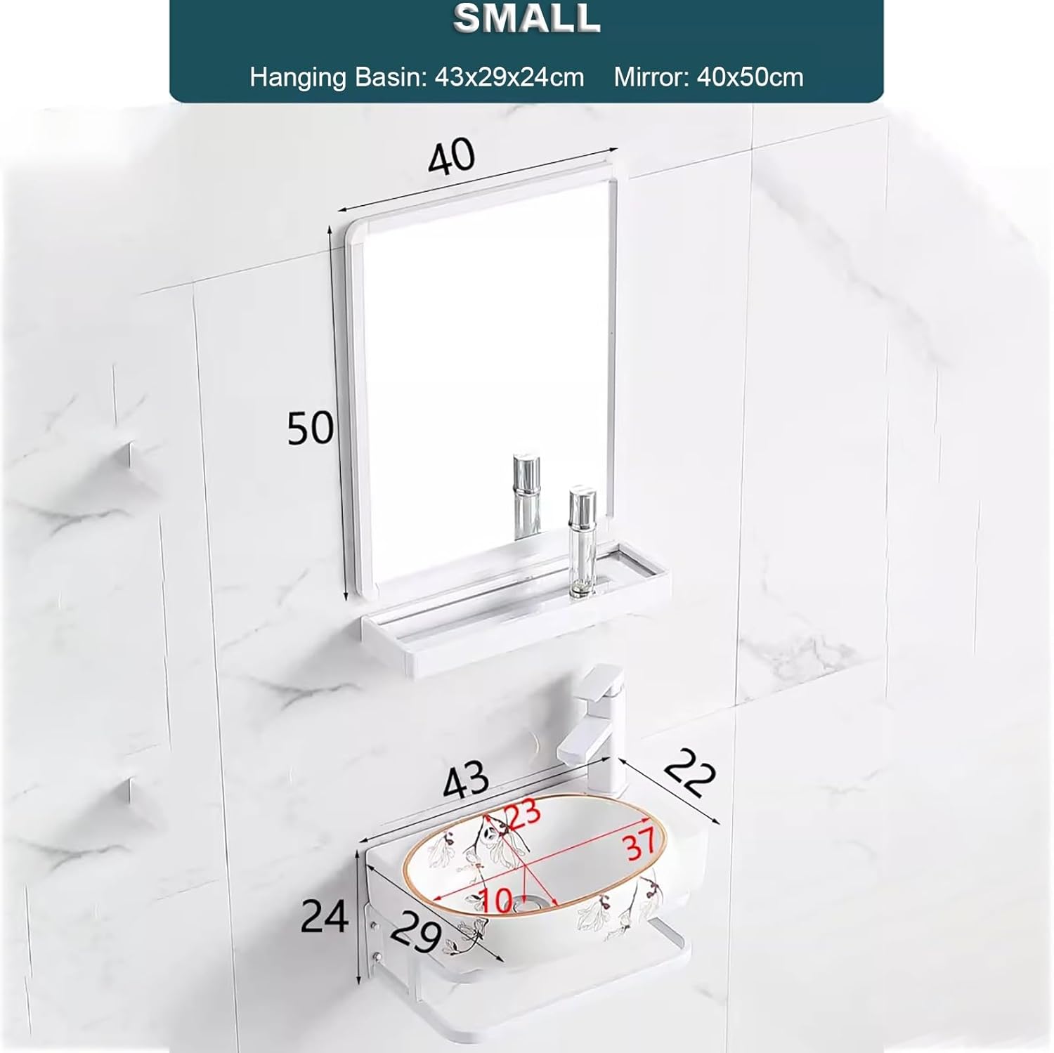 Corner Vanity Bathroom,Vitreous China Bathroom Sink,Small Wall Mount Corner Bathroom Sink,Faucet and Drain Combo,Sink Wall Mounted Utility Washing Hand Basin Design. (Size : Low Configuration)