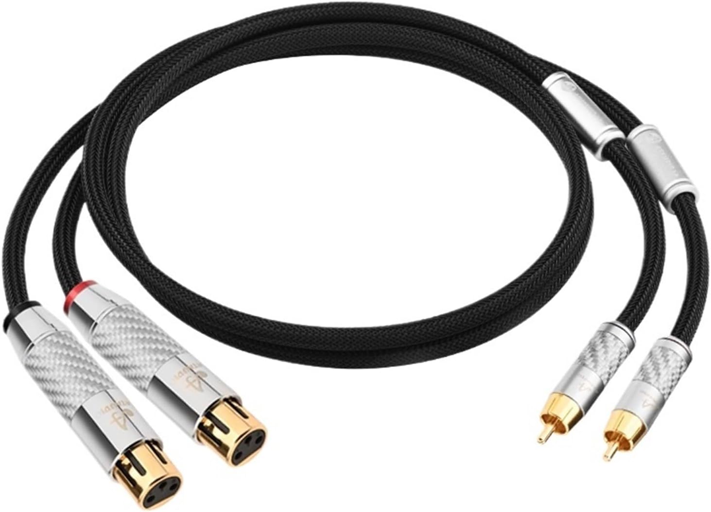Audio Cable Hi-end Gold Plated Plug Series 2RCA to 2XLR Male/Female Audio Adapter Amplifier Cable(2XLR Female to 2RCA,5m)